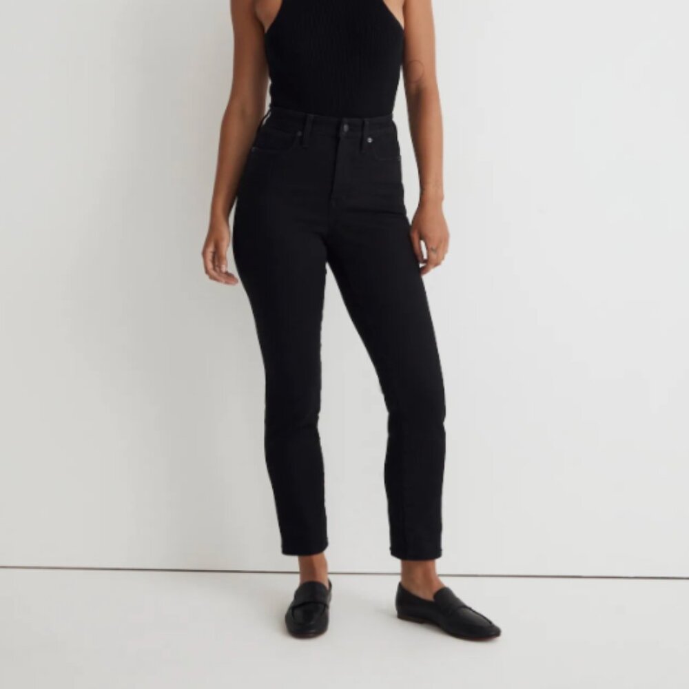 Madewell Curvy stovepipe black jeans